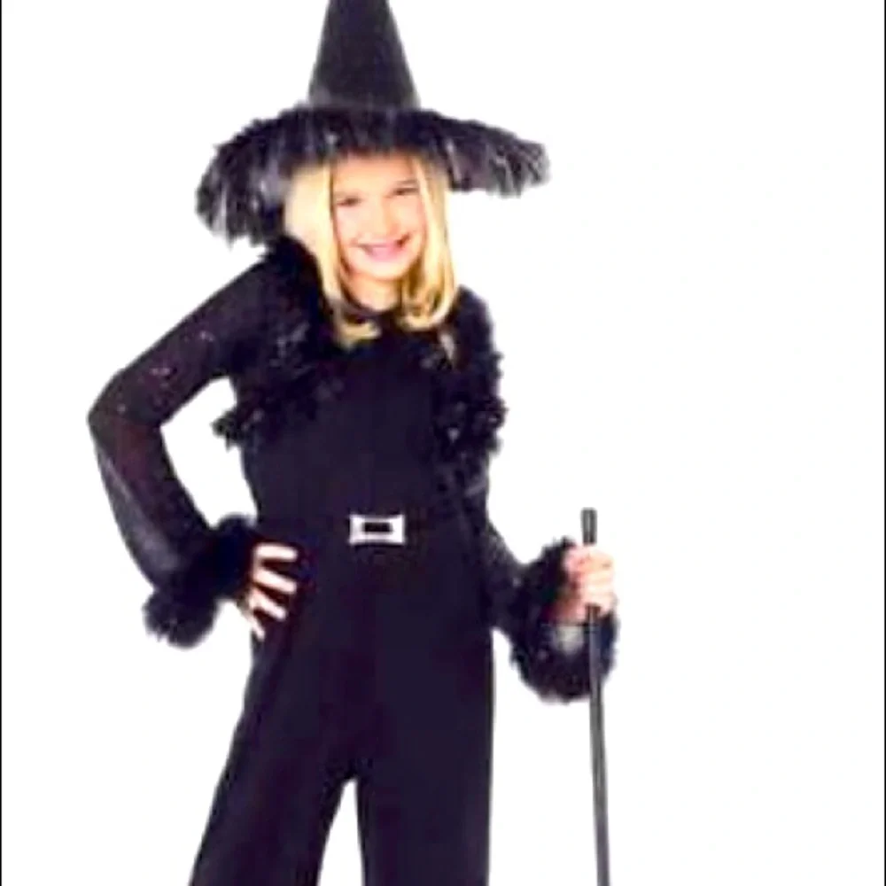 Glamorous Witch Black sparkly Kids Halloween costume